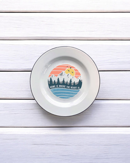 Home is Where the Heart Is Decorative Enamel Plate