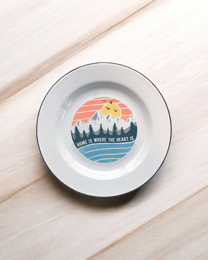 Home is Where the Heart Is Decorative Enamel Plate