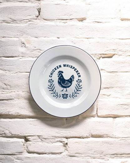 Chicken Whisperer Decorative Enamel Plate