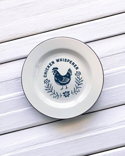 Chicken Whisperer Decorative Enamel Plate