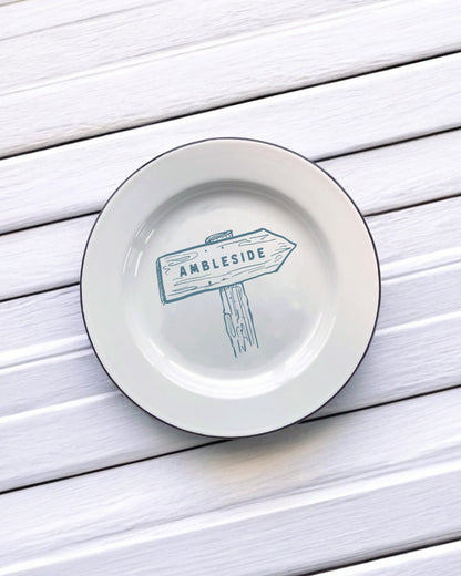 Personalised Wooden Signpost Decorative Enamel Plate