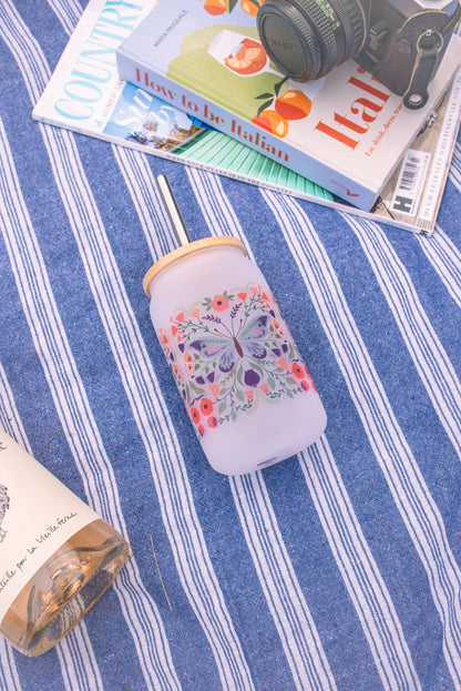 Wild and Whimsy Frosted Glass Tumbler