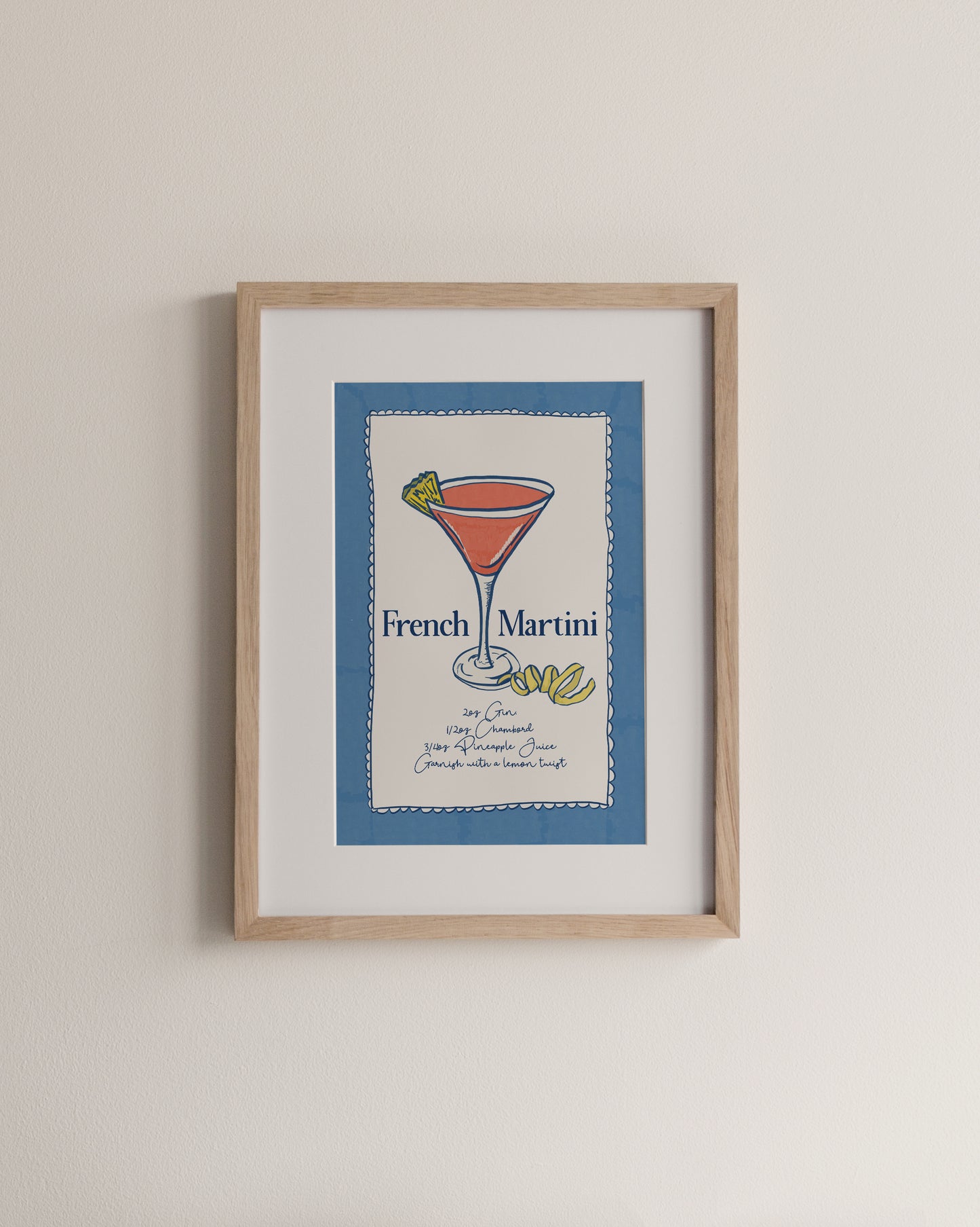 French Martini, A4 Print