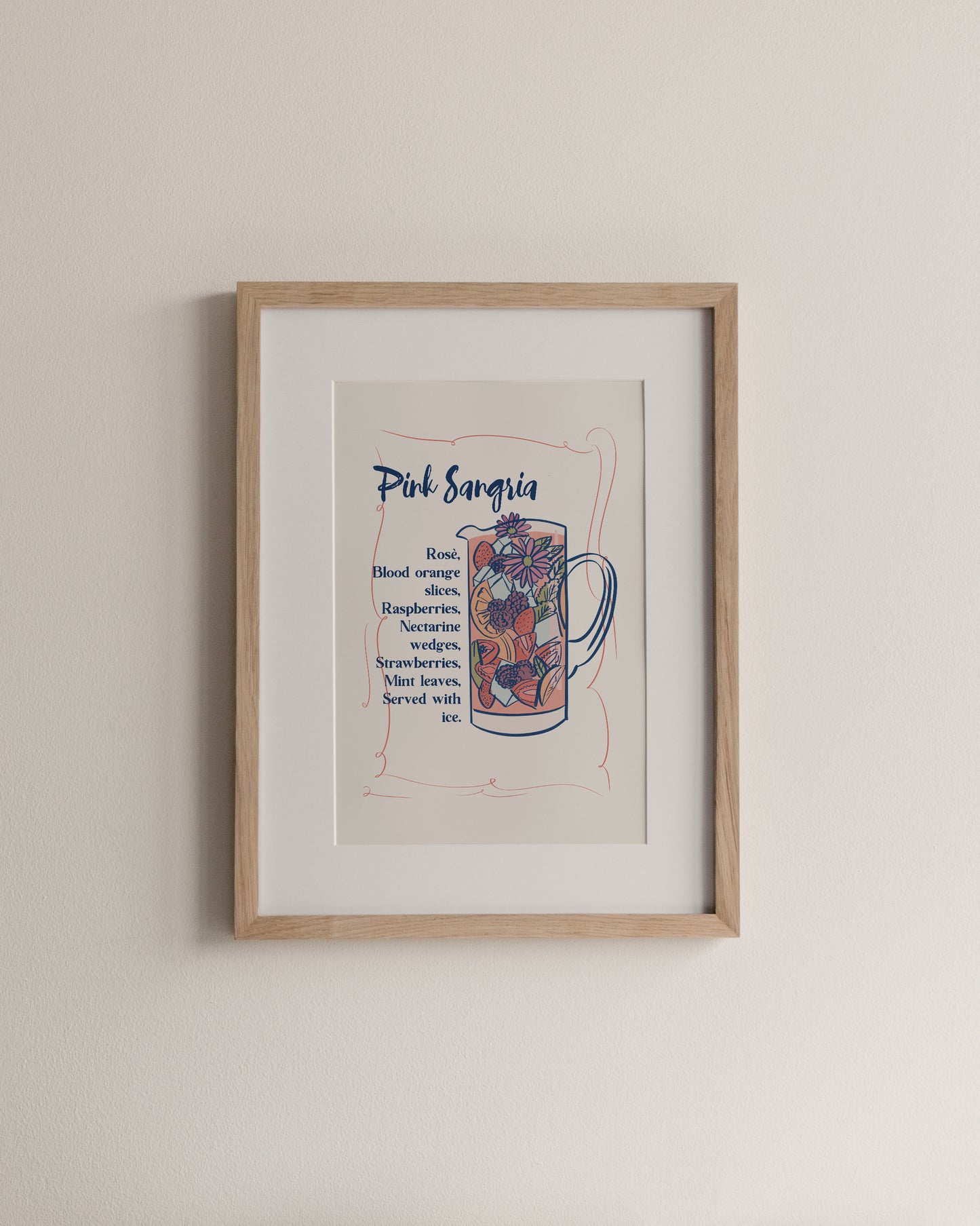 Pink Sangria, A4 Print