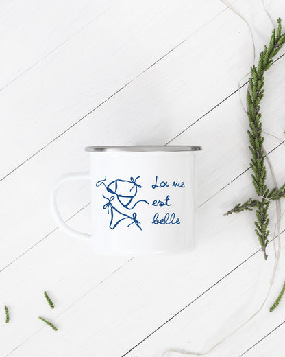 La Vie Est Belle Camping Mug