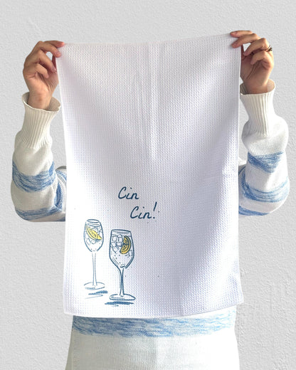 Cin Cin! Waffle tea towel