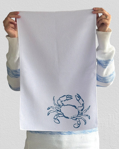 Crabby, waffle tea towel