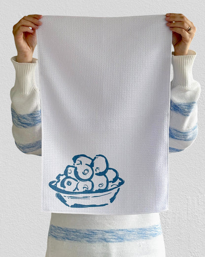 Olives, waffle tea towel