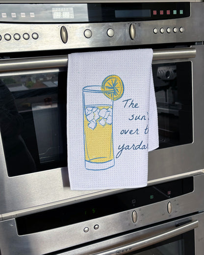 Suns over the yardarm, waffle tea towel