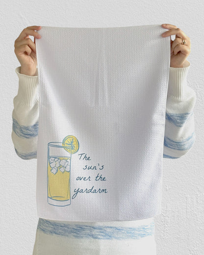 Suns over the yardarm, waffle tea towel