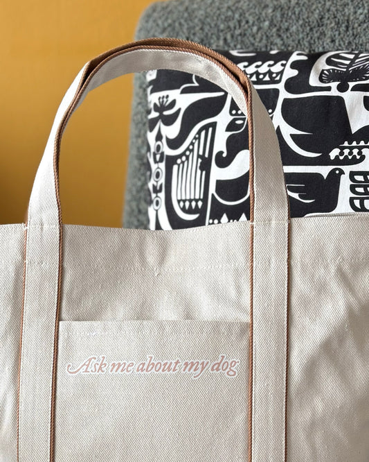 Ask me about my dog - Heatherfall Tote Bag