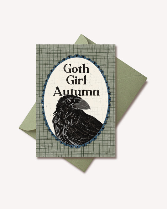Goth Girl Autumn Notecard