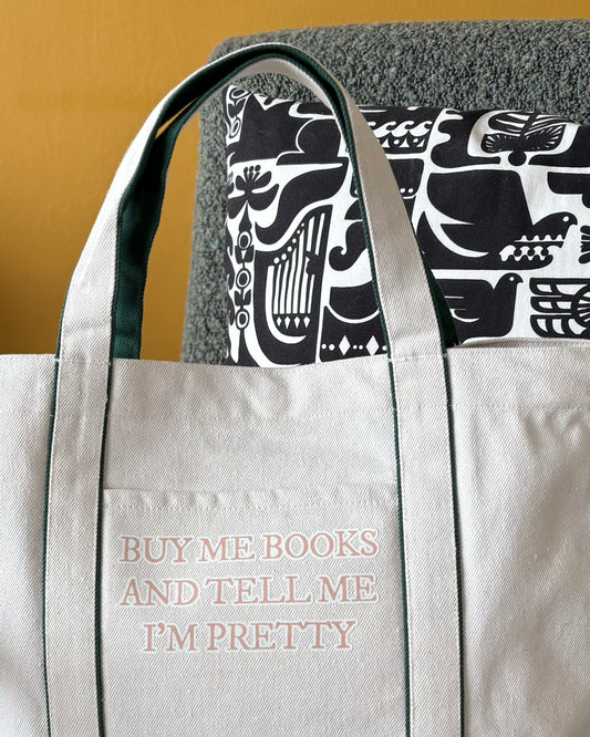 Buy me books and tell me I'm pretty - Heatherfall Tote Bag