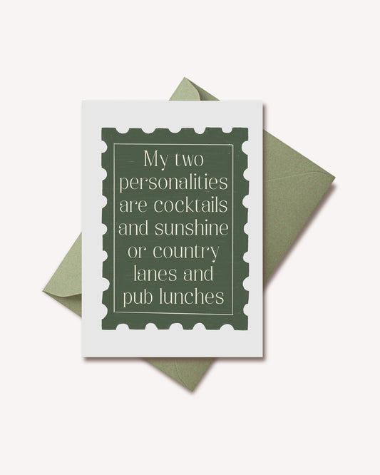 My two personalities Notecard