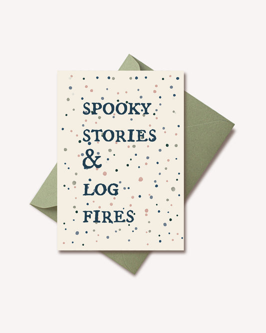 Spooky stories and log fires Notecard