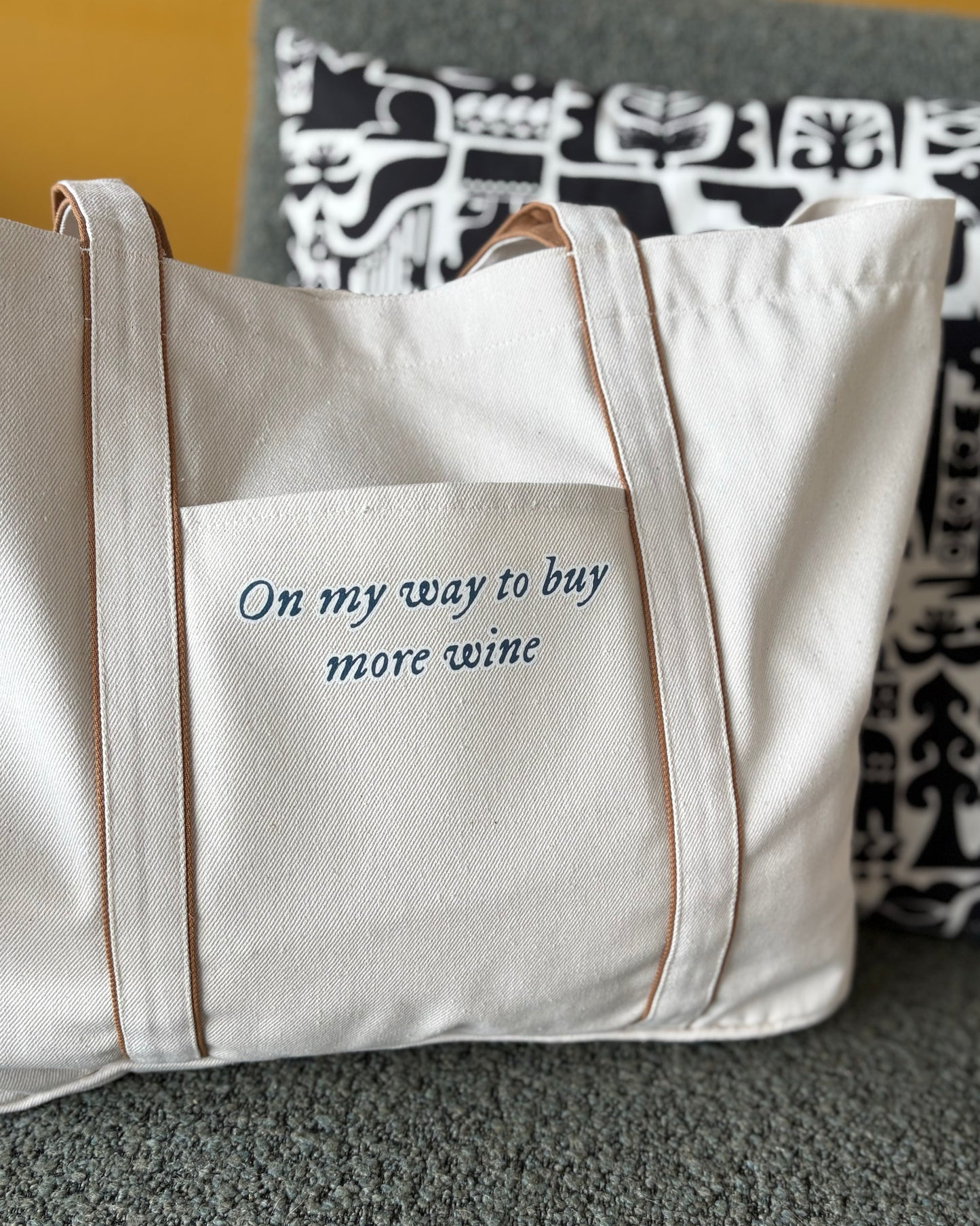 On my way to buy more wine - Heatherfall Tote Bag