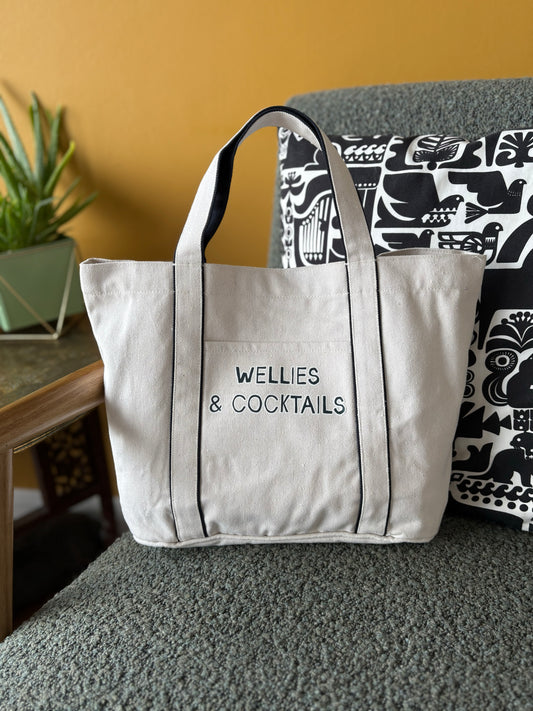 Wellies & Cocktails - Heatherfall Tote Bag
