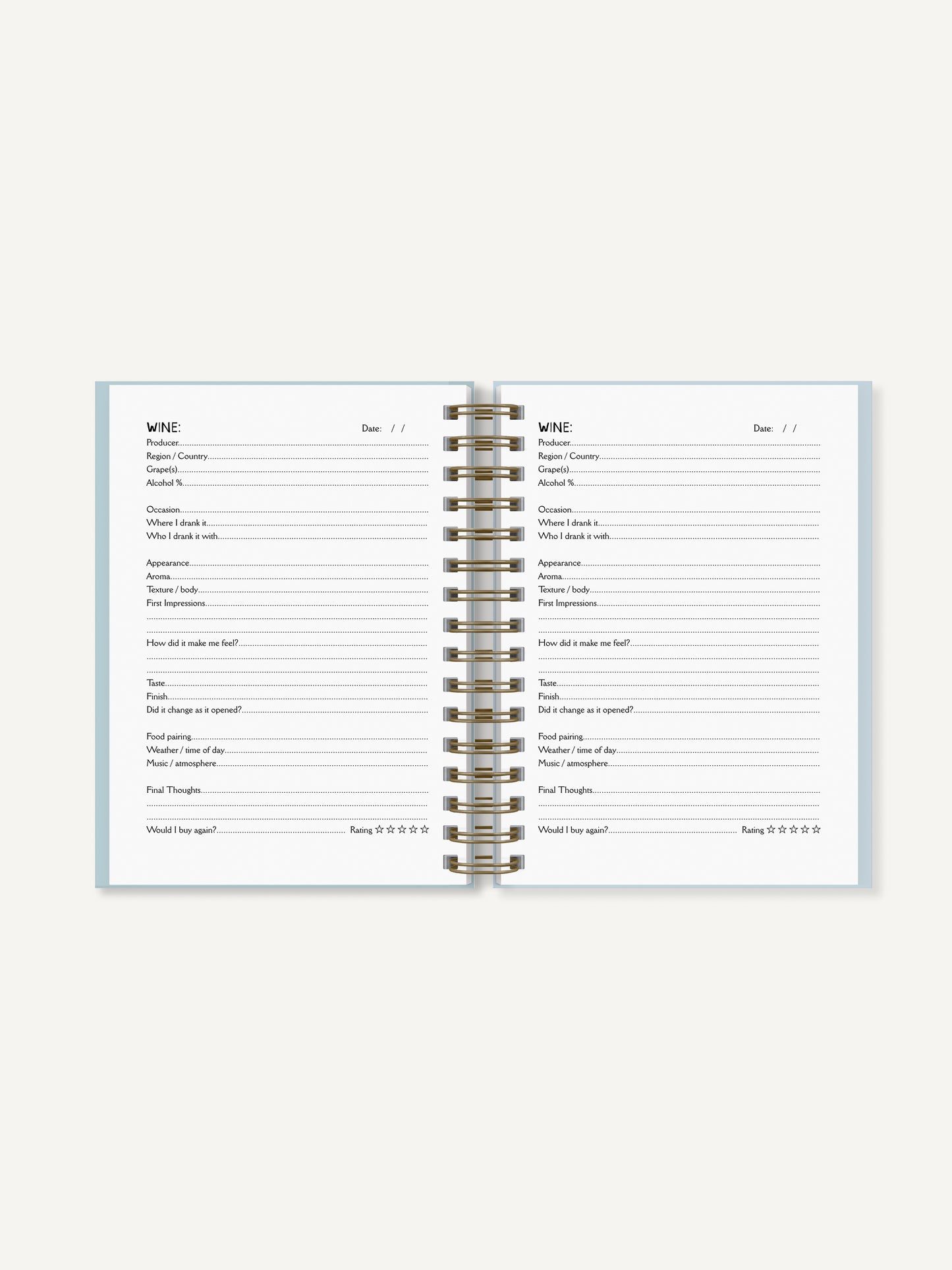 Wine Journal - A5 Hardback Journal