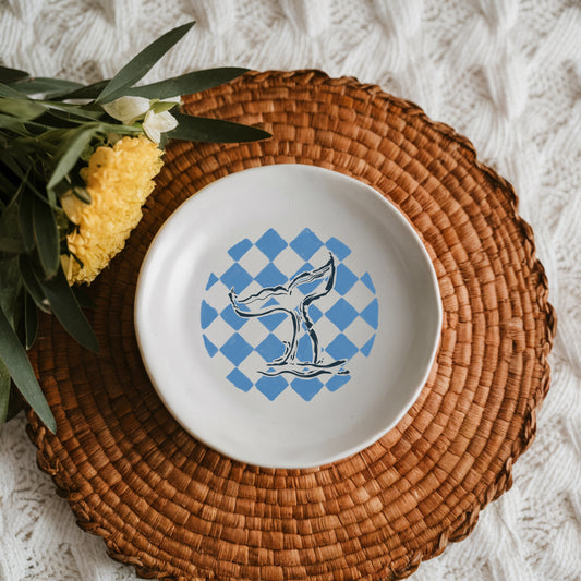 Whale ceramic plate