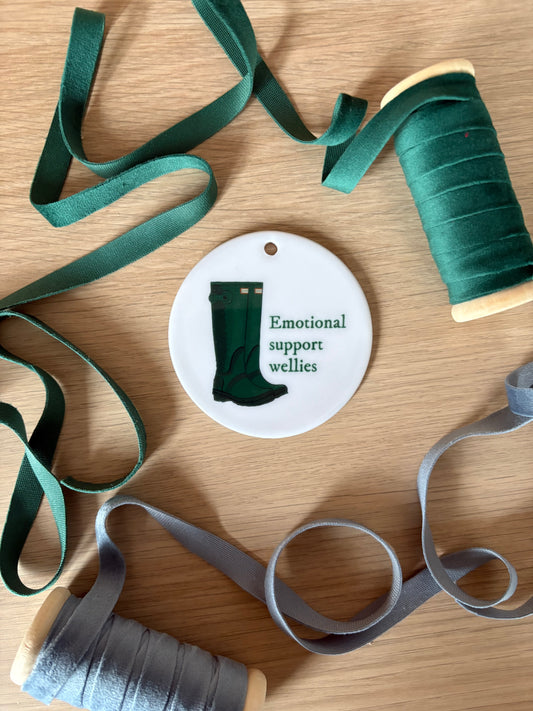 Emotional Support Wellies - Ceramic Ornament