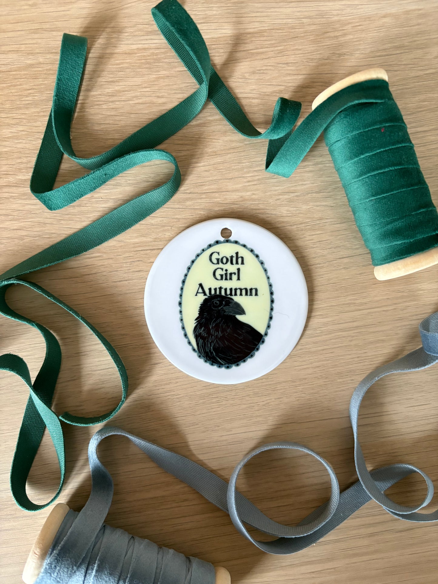 Goth Girl Autumn - Ceramic Ornament