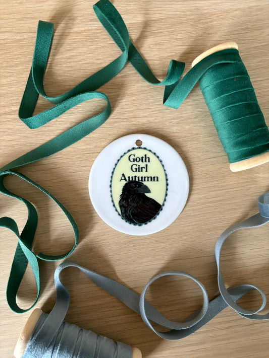Goth Girl Autumn - Ceramic Ornament