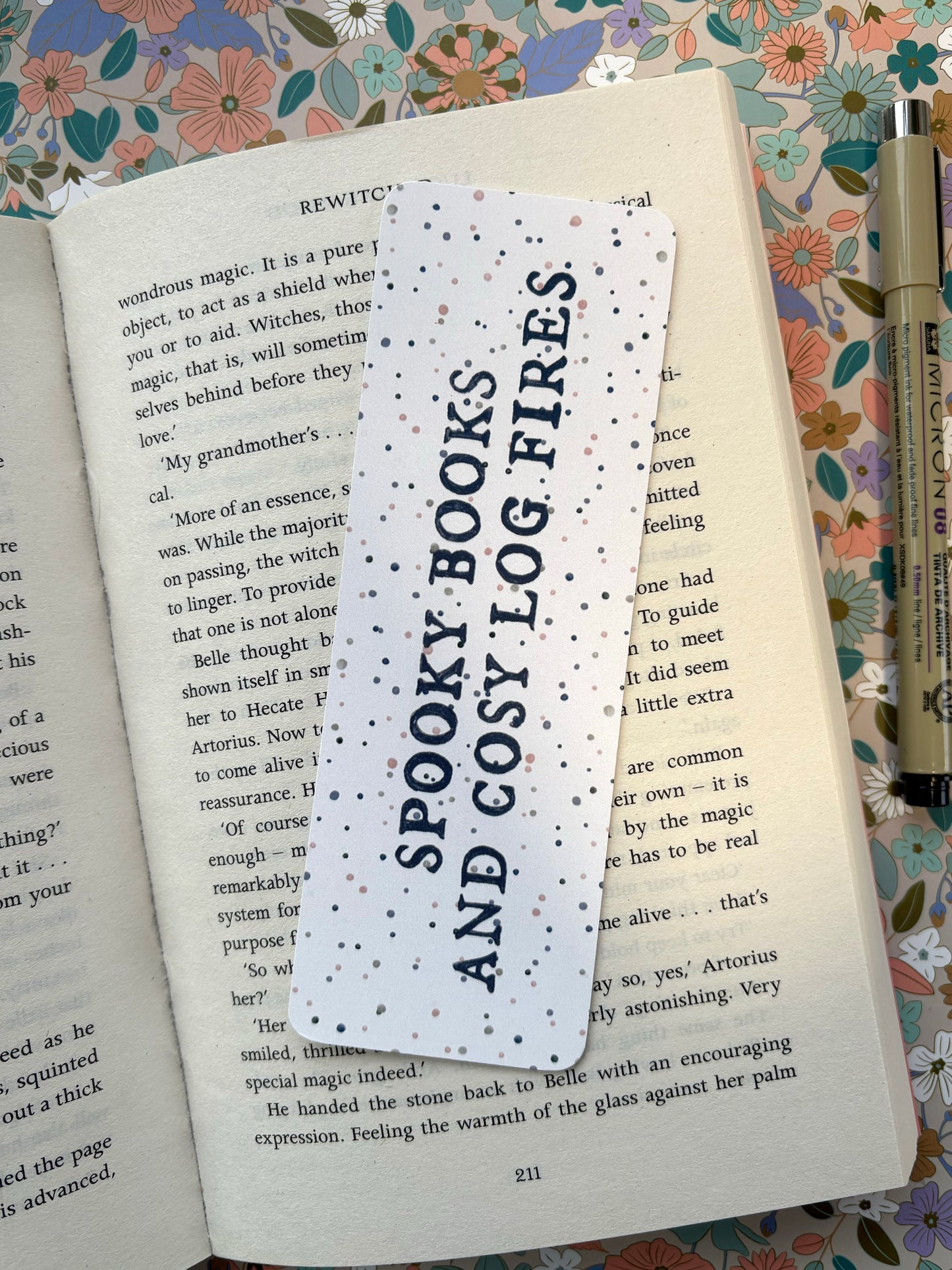 Spooky books and cosy log fires - Bookmark