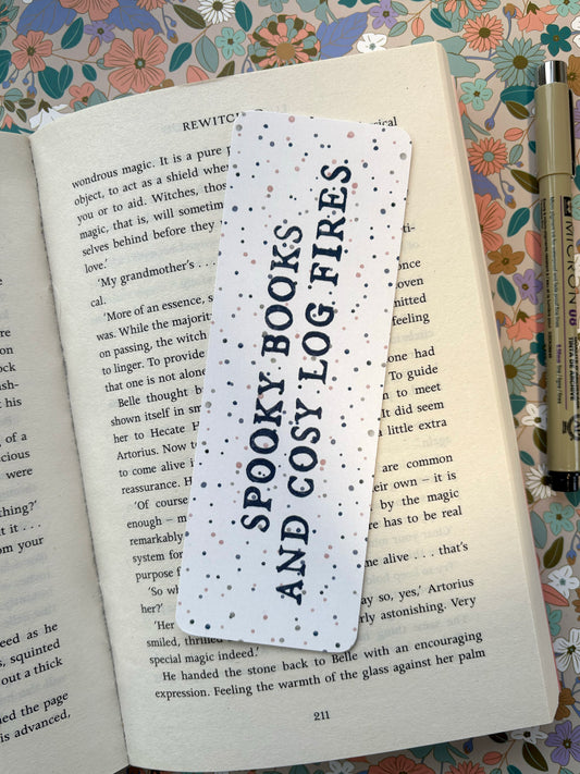 Spooky books and cosy log fires - Bookmark