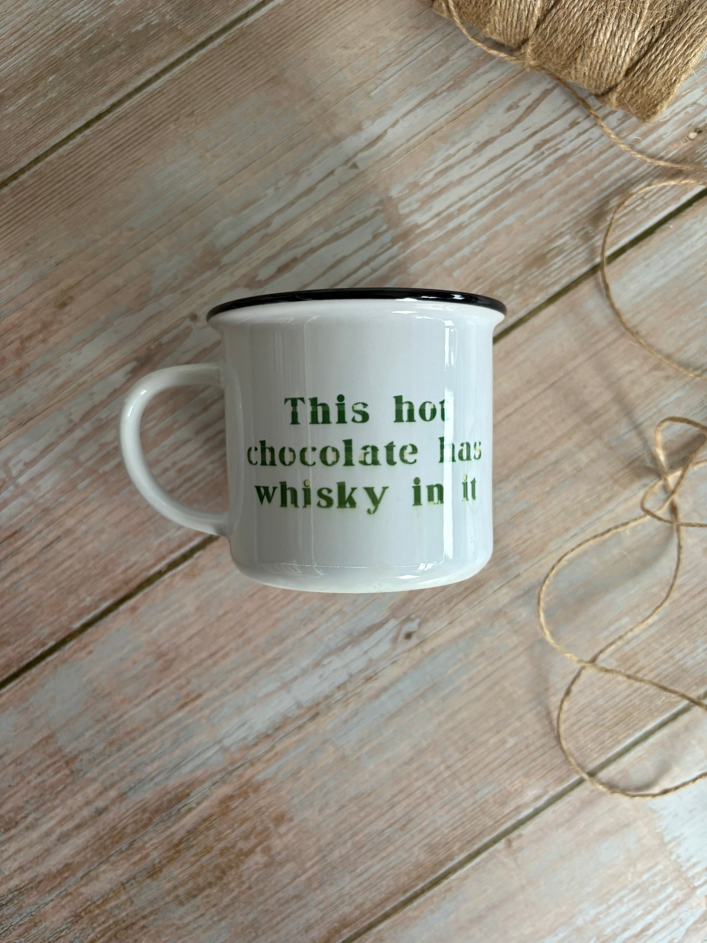 This has whisky in it Ceramic Camping Mug