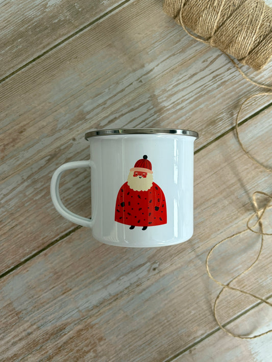 Santa Enamel Camping Mug