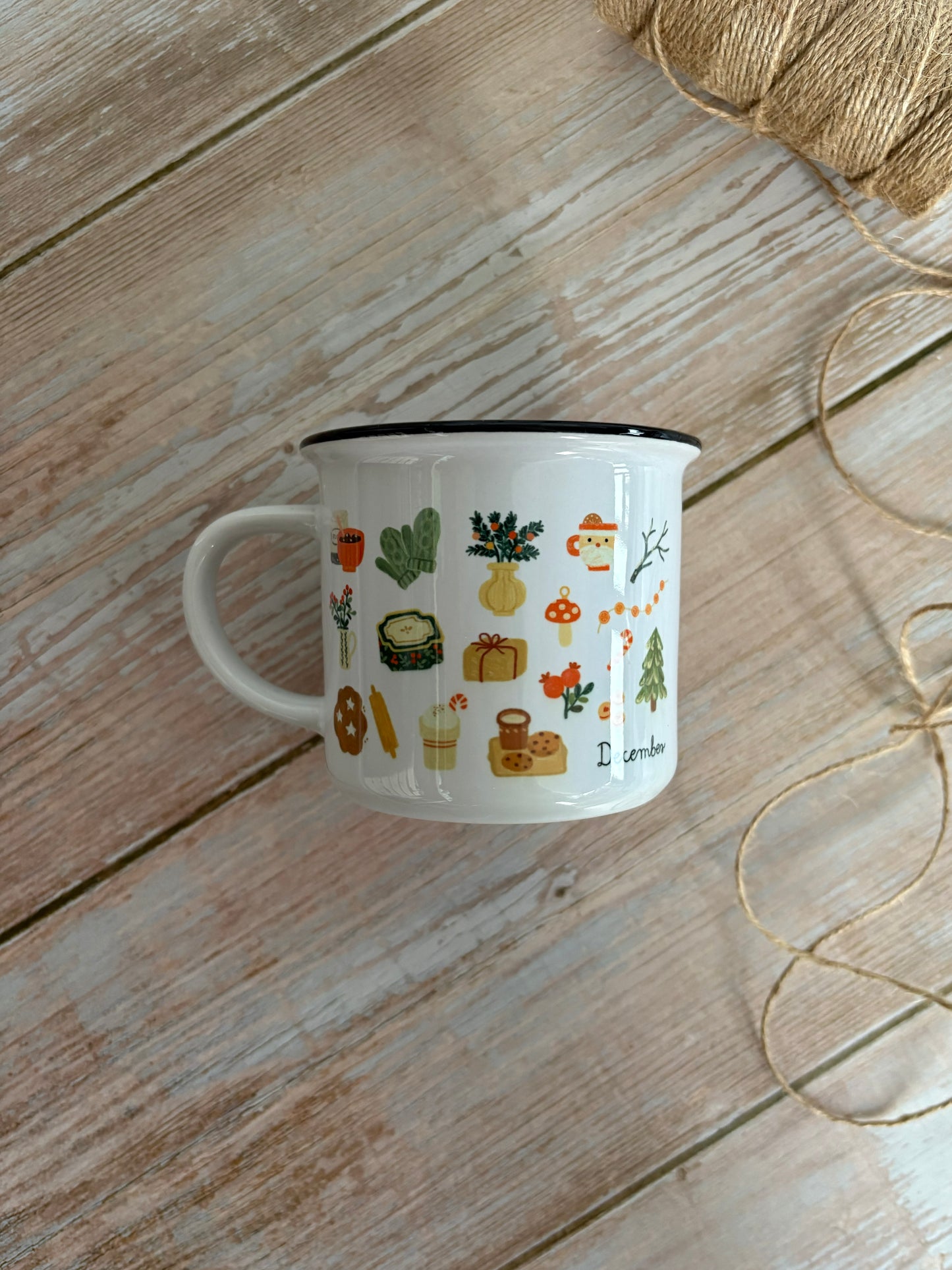 December, Christmas Ceramic Camping Mug