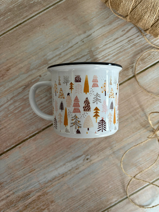 Christmas in the Enchanted Forest Ceramic Camping Mug