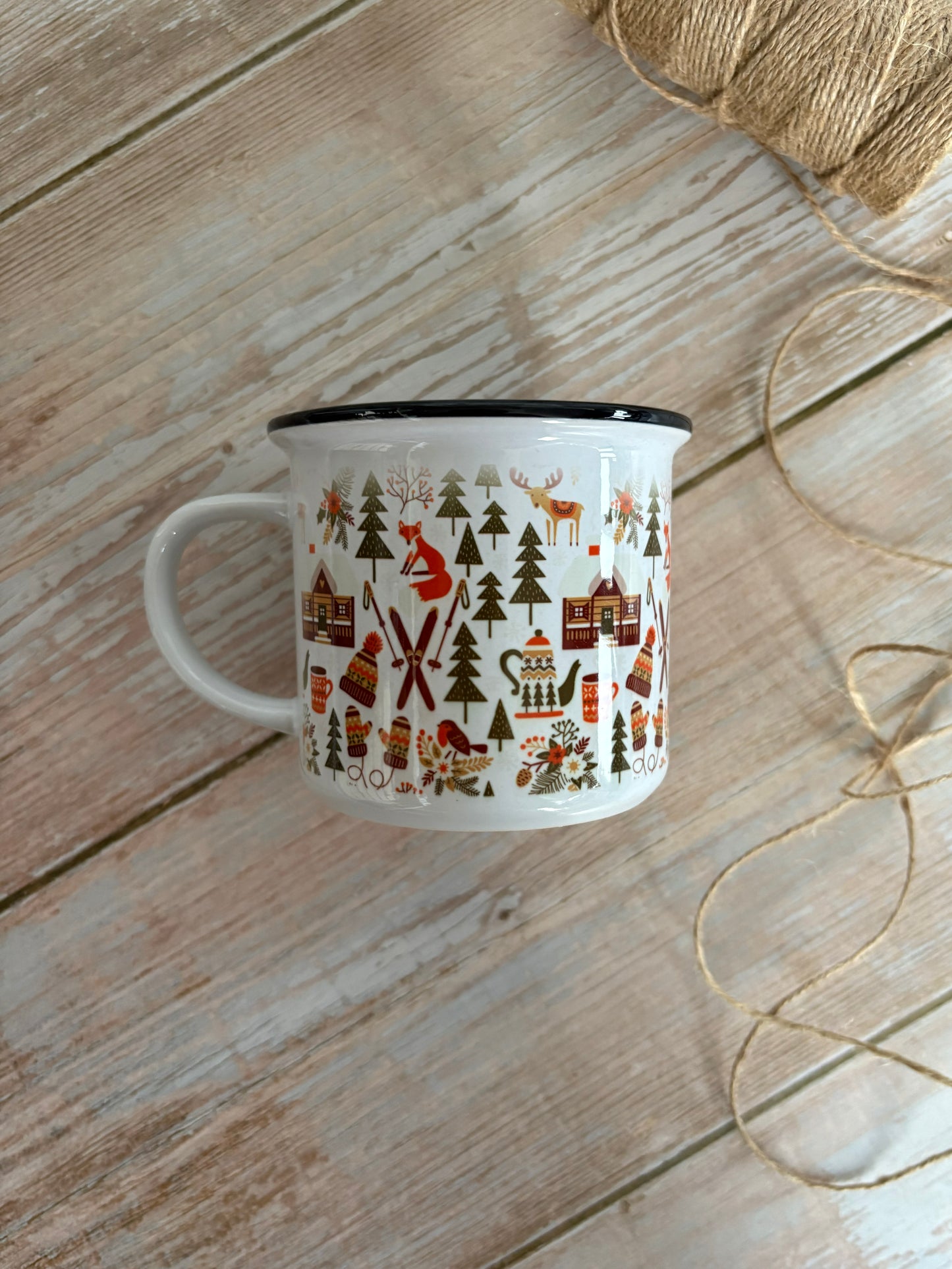 Christmas at the Chalet Ceramic Camping Mug