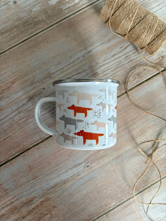 Wolfies Enamel Camping Mug