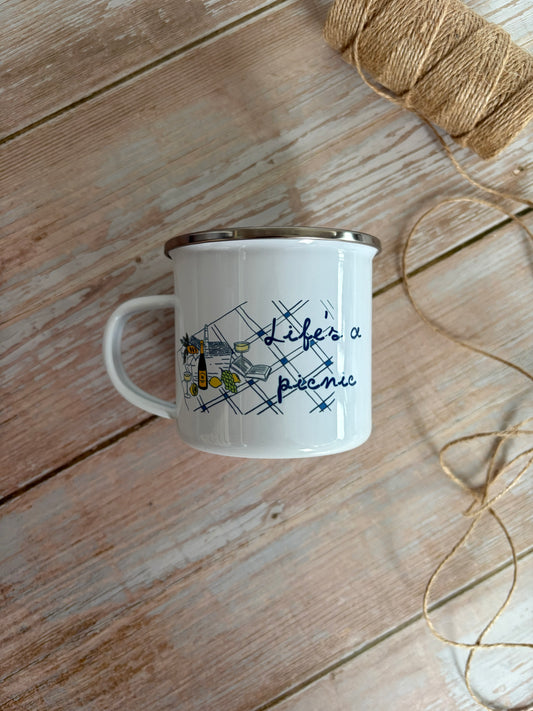 Life's a picnic Enamel Camping Mug