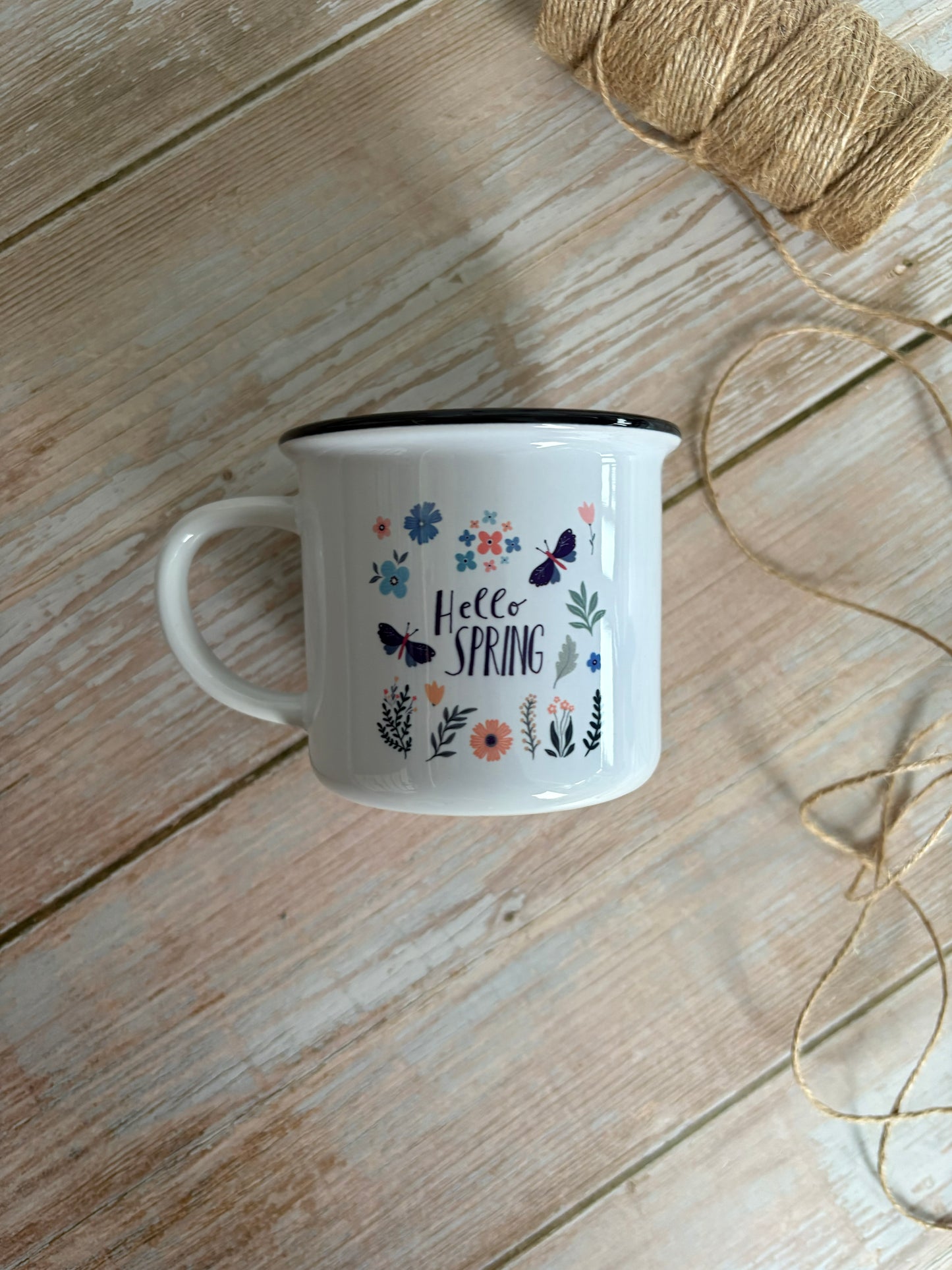 Hello Spring Ceramic Camping Mug