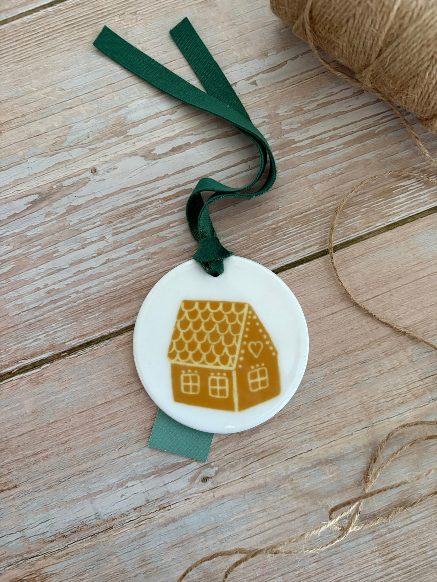 Gingerbread House Ceramic Ornament