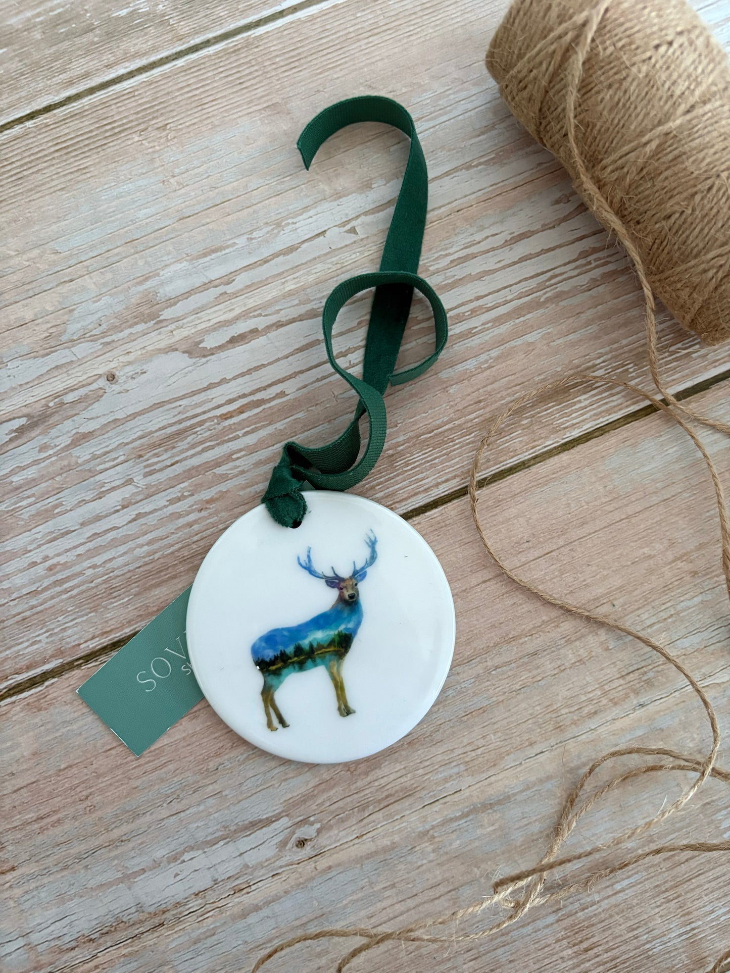 Highland Stag Ceramic Ornament
