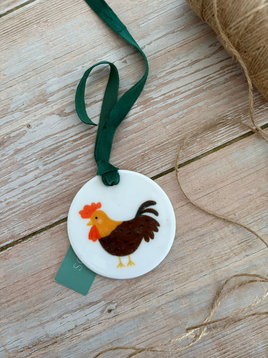 Chicken Ceramic Ornament