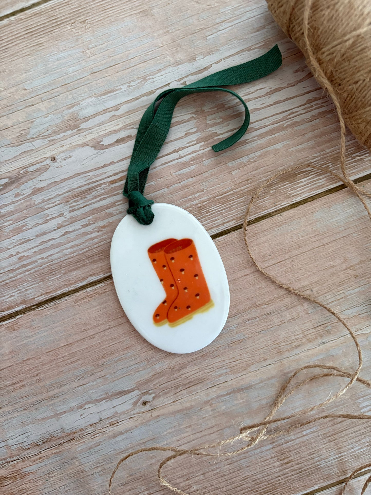 Welly Boots Ceramic Ornament