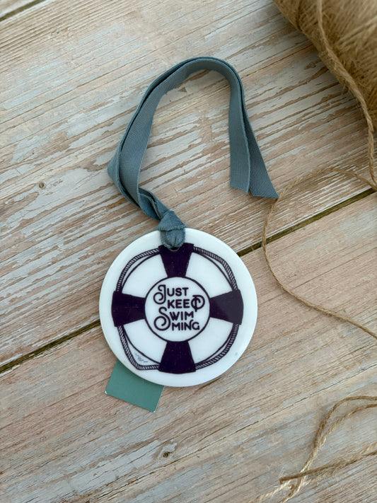 Just keep swimming Ceramic Ornament