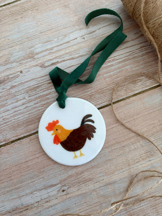 Chicken Ceramic Ornament