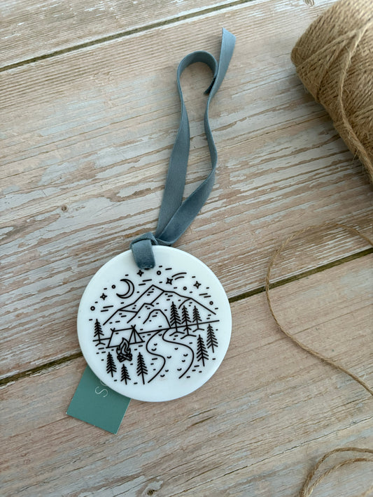 Let's go to the mountains Ceramic Ornament