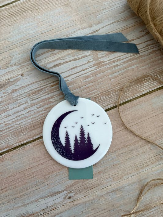 Forest Moon Ceramic Ornament