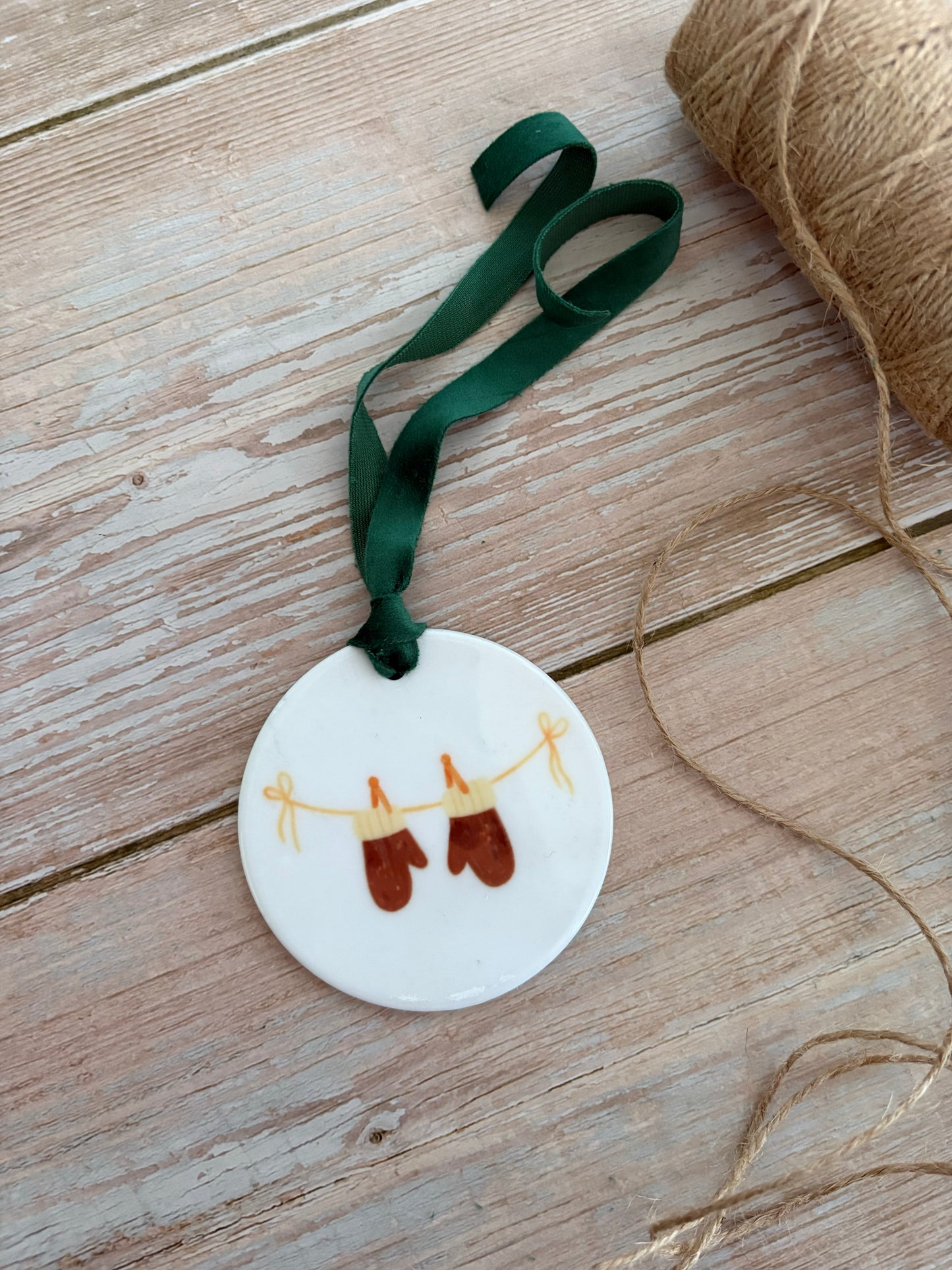 Mittens Ceramic Ornament