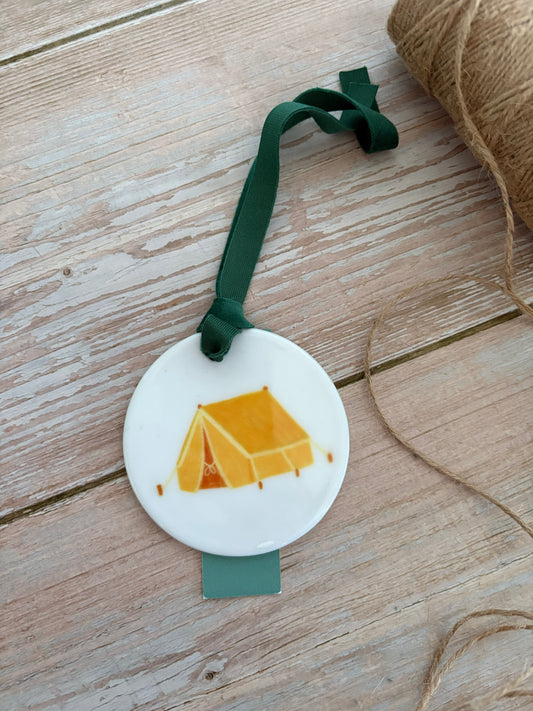 The Yellow Tent Ceramic Ornament