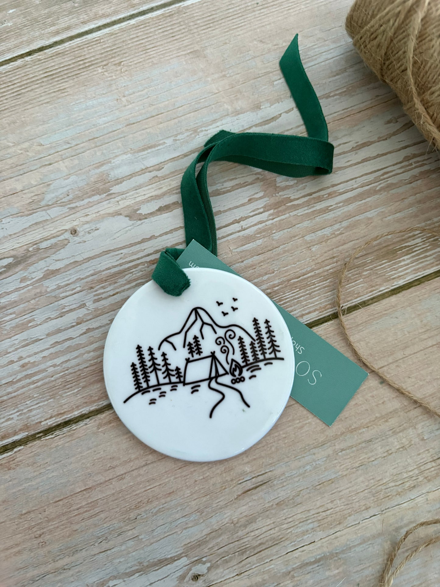 Let's go to the mountains Ceramic Ornament