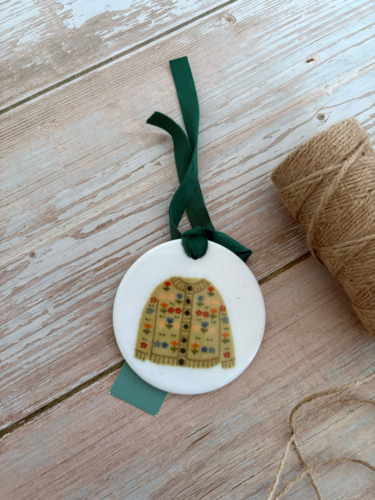 Cardigan Ceramic Ornament