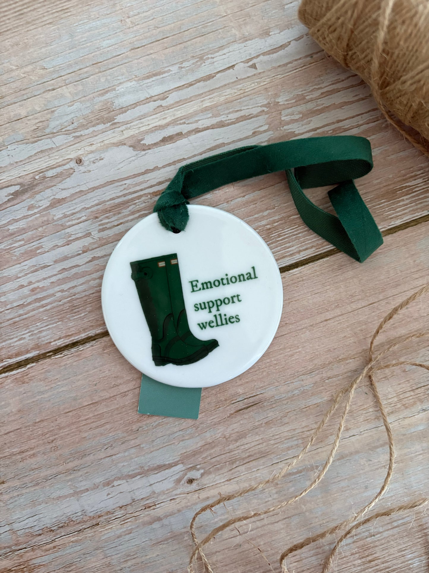 Emotional Support Wellies Ceramic Ornament