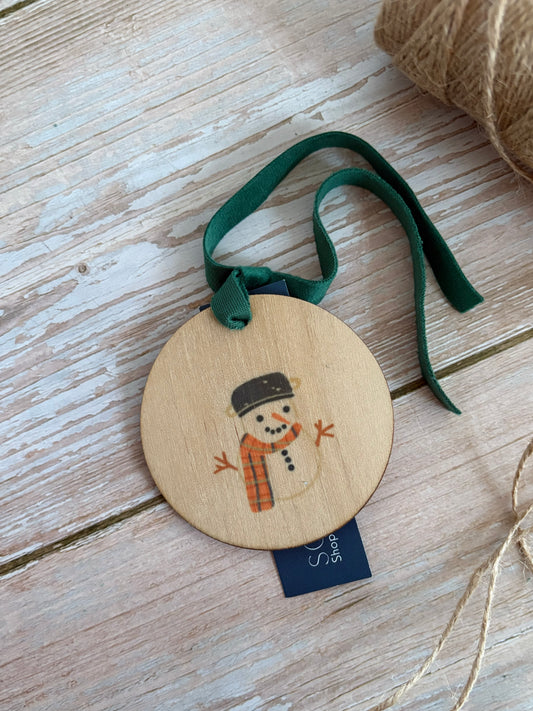 Snowman Wooden Ornament
